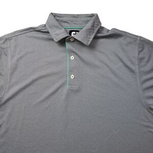 FJ FootJoy Eagle Point Golf Polo Shirt Men Large Chevron Geometric Performance